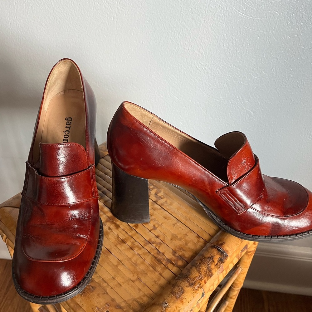Garconne Fausta Moretti Made in Italy Leather Y2K Style Loafers 8.5